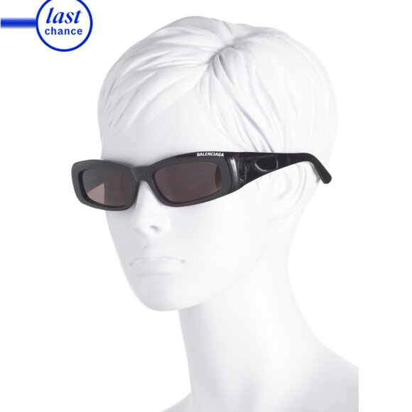 BALENCIAGA Black/grey 57mm Rectangle Sunglasses - Picture 2 of 2